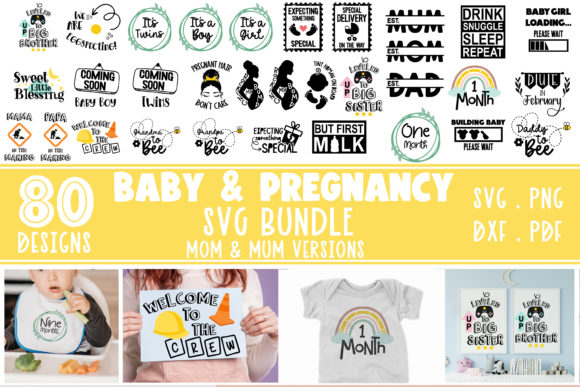 Baby and Pregnancy SVG Bundle, Mom Mum