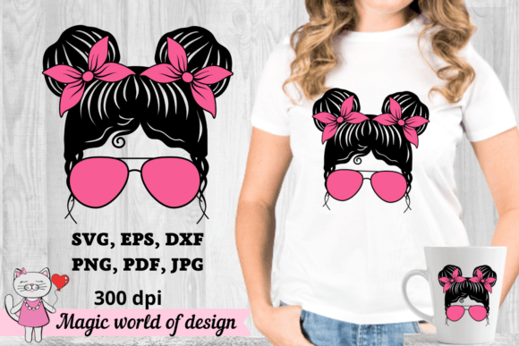Mom Life Daughter SVG: A Designer's Take on Bun & Sunglass Art