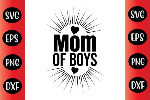 Mothers Day Svg Design Mom of Boys