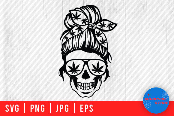 Weed Mom Skull Black Svg: Bold Graphics for Crafts